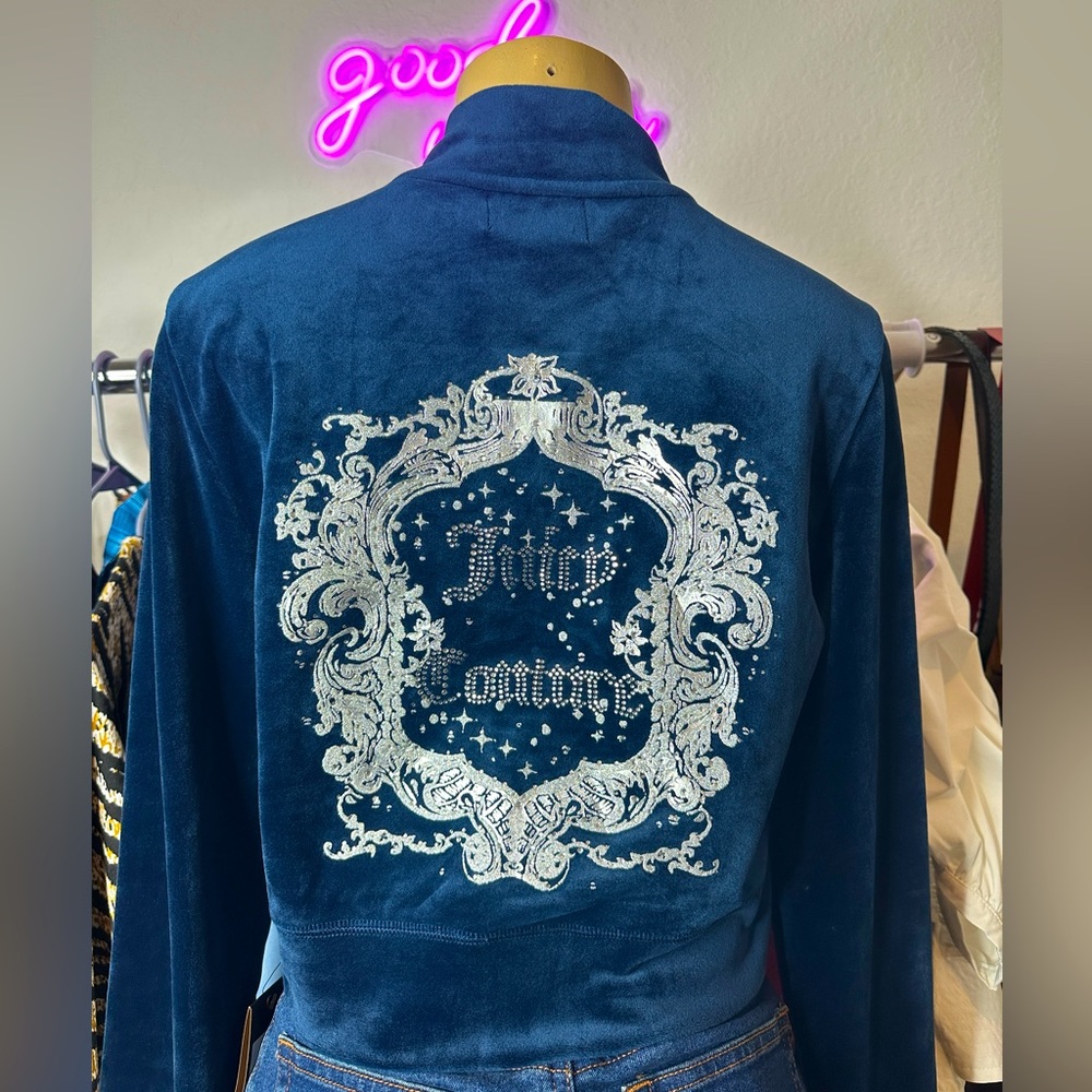 Juicy couture bling jacket small regal blue